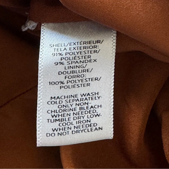 Loft Faux Suede Mini Skirt Rust Burnt Orange Zipper Pocket Lined Size 2 - Picture 4 of 5